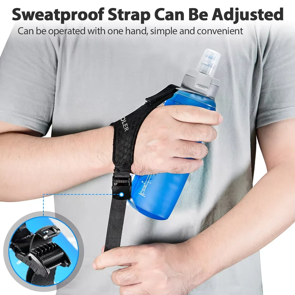 NEWBOLER 500ml soft bottle foldable wristband water bottle TPU moisturizing water bottle running fixed anti slip outdoor sports