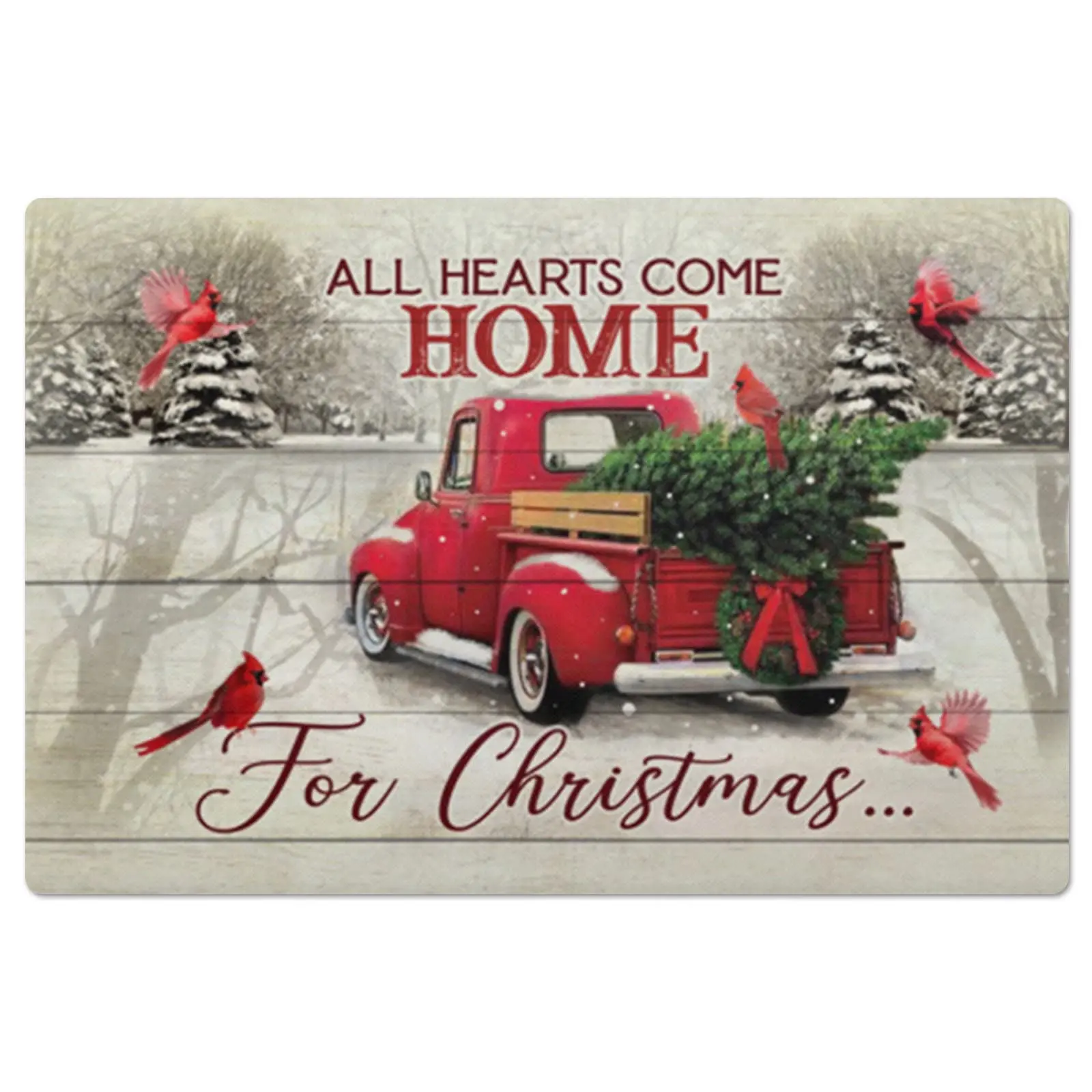 Vintage metal Board Hanging Signs Retro Christmas Red Truck Cardinal Poster Wall Decor Living Room Bedroom Bar Club Wall Decorat