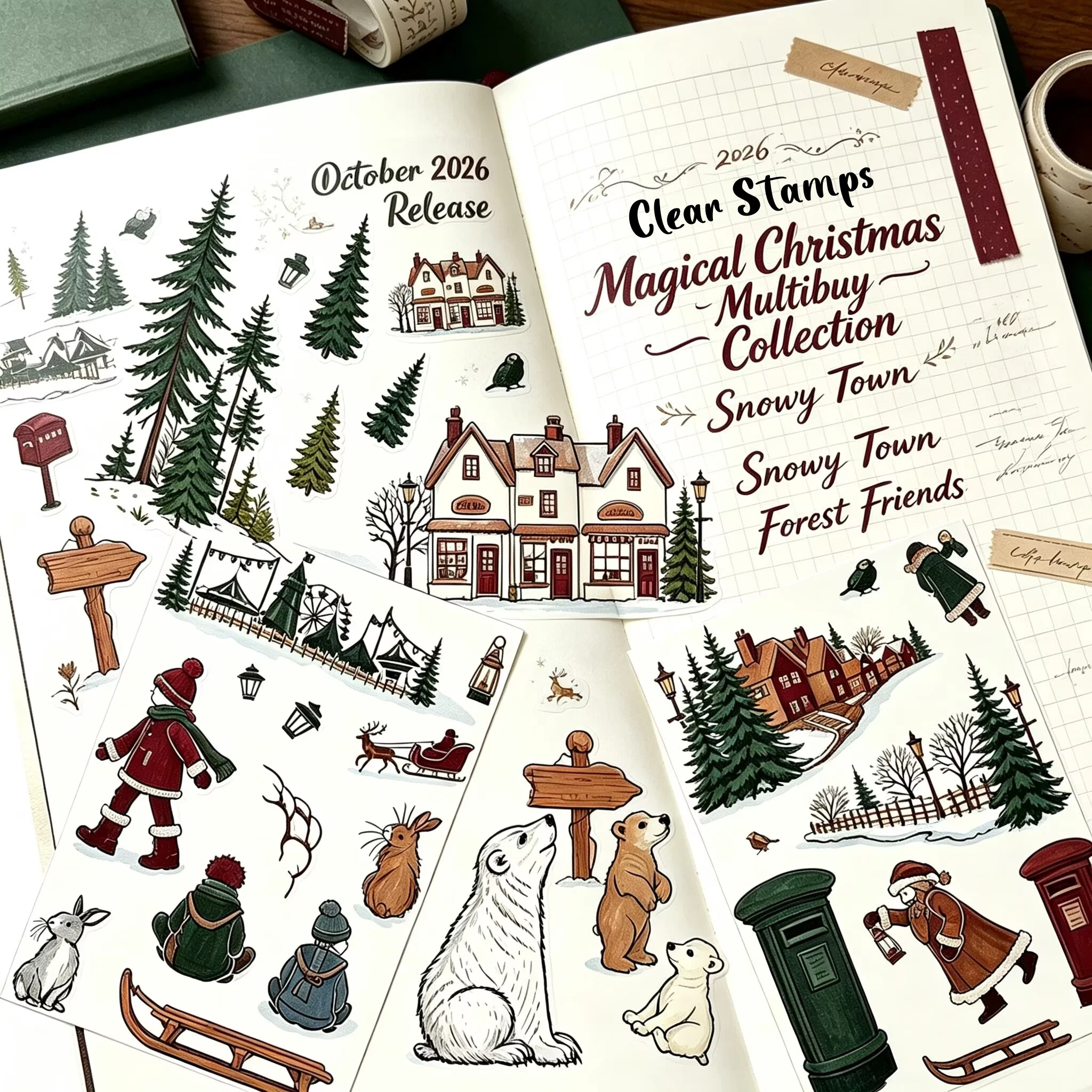 Newest Secret Santa Festive Forest Clear Stamps Stencil For DIY Decorating Scrapbook Paper Card Embossing Craft October 2026