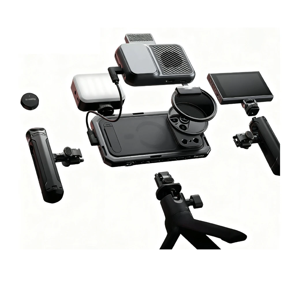 B04C-Quick Release Dual Handheld Phone Cage Kit Full Cover Back Case For 17 Pro/17 Pro Max 17 Pro Max