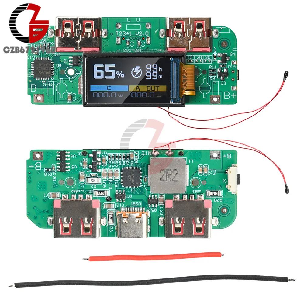 Modulo di ricarica rapida USB tipo C da 22,5 W Caricabatteria al litio da 3,7 V Scheda madre Modulo di banca di potere mobile fai-da-te Supporta PD/QC