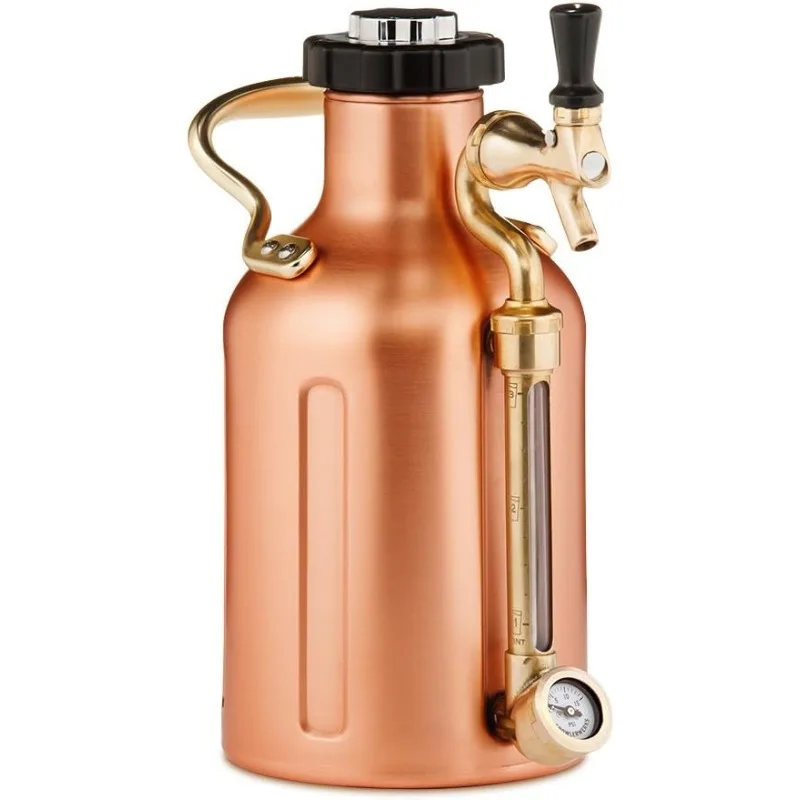 GrowlerWerks uKeg Carbonated Growler-Great Gift for Beer Lovers, 64 oz, Copper