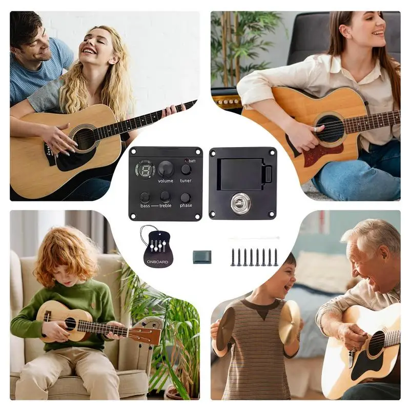 Folklore Pickup System Pickup System Folklore Guitar Preamplifier Volume Tone Tuner Kit Guitar Preamp Accessories For Novices