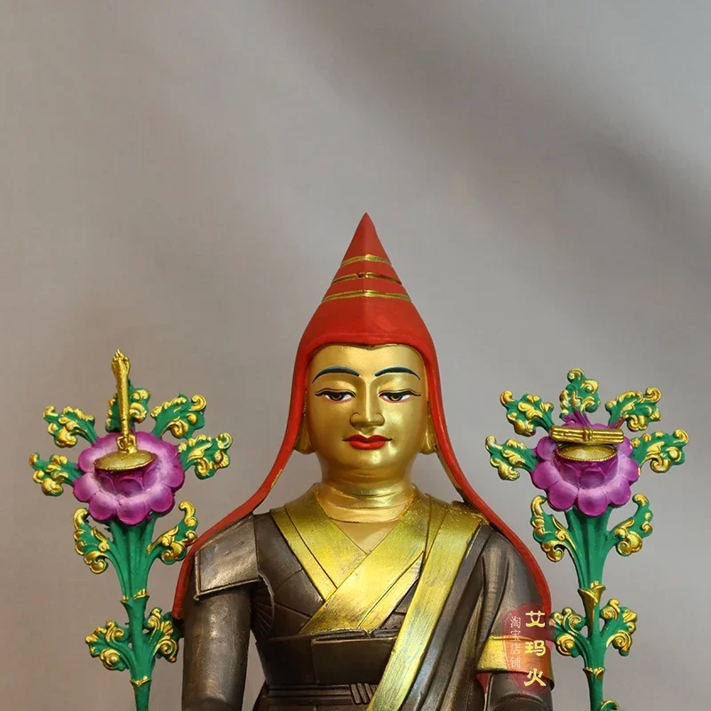 10 inch bronze Buddha ornaments Tibetan tantric practice sculpture, the founder of the Nyingma