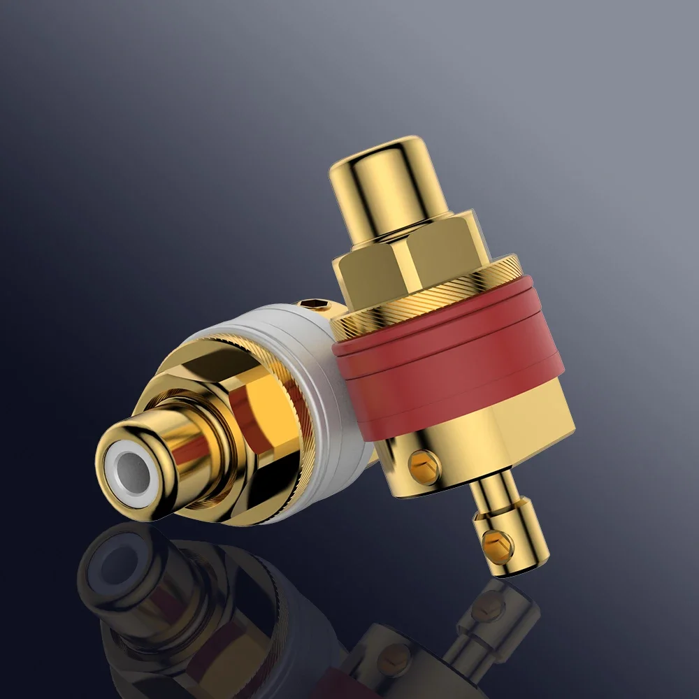 Viborg RC102G Pure Copper 24K Gold Plated RCA Socket Screw Locking RCA Female Socket Hifi