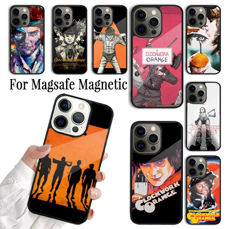 Coque Phone Case For iPhone 16 15 14 13 12 Mini 11 Pro Max Plus Magsafe Magnetic Wireless Charging Cover A Clockwork Orange