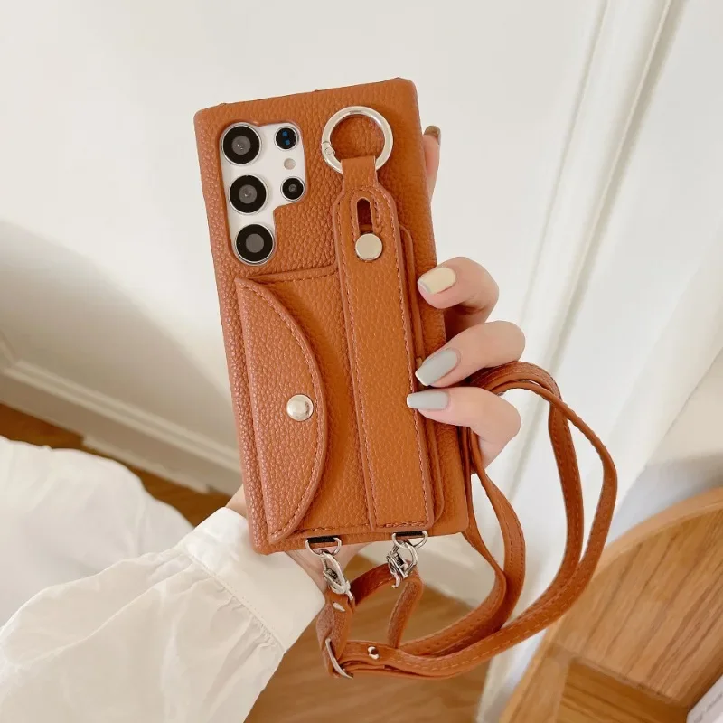 Crossbody Phone Case for Samsung Galaxy S24 S25 Ultra S22 Plus S23 S21 FE A54 S34 A14 A35 A55 Wallet Card Holder Cover