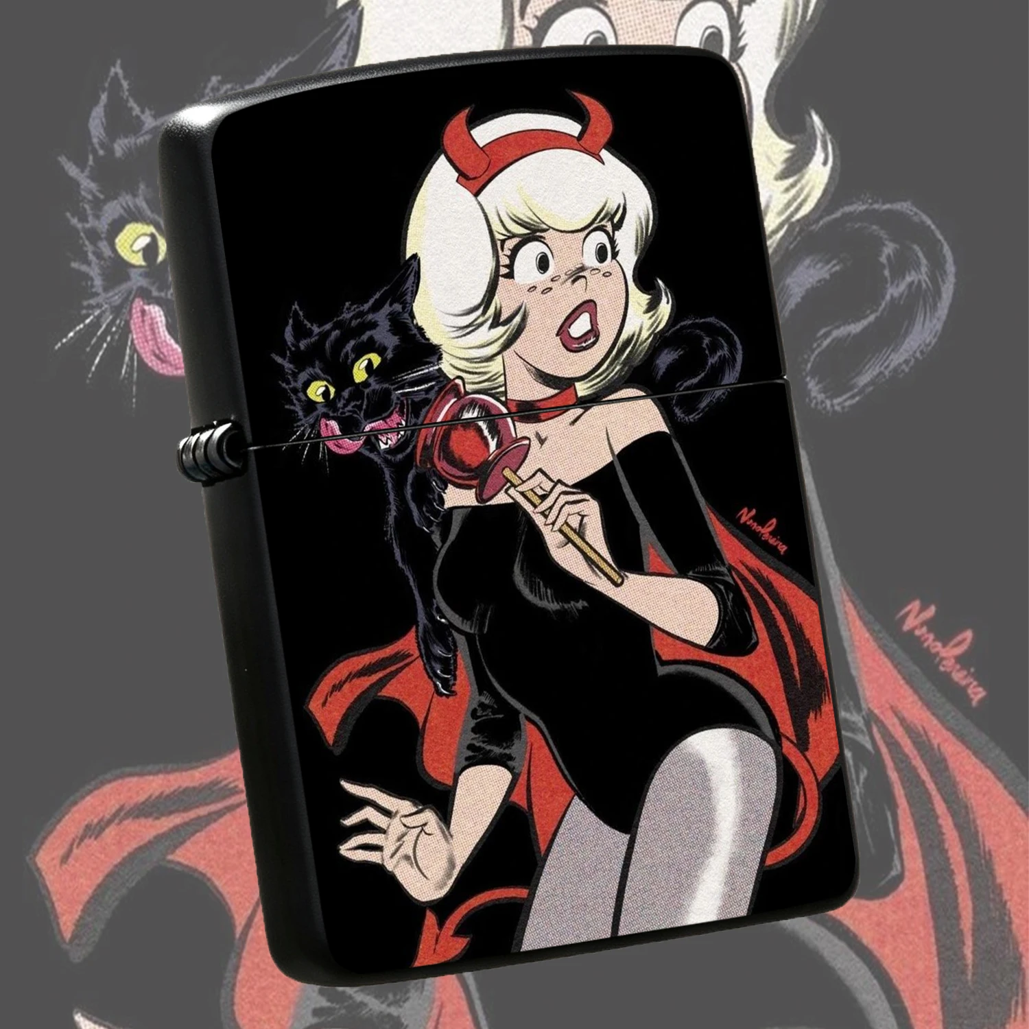 Retro Comic Style And Black Cat Themed Lighter, Fun Unique Creative Decor Accessory, Fits All Daily Scenarios, Portable Exquisite Practical Carry-On Item, Perfect For Gifting, Elevates Vibe For Any Occasion A Humorous And Interesting Lighte