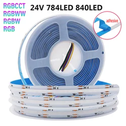 24V COB LED Strip Light RGBCCT RGB 840LEDs RGBW RGBWW 784LEDs Flexible LED Tape Dimmable Linear Lighting Ribbon 1M 2M 3M 4M 5M