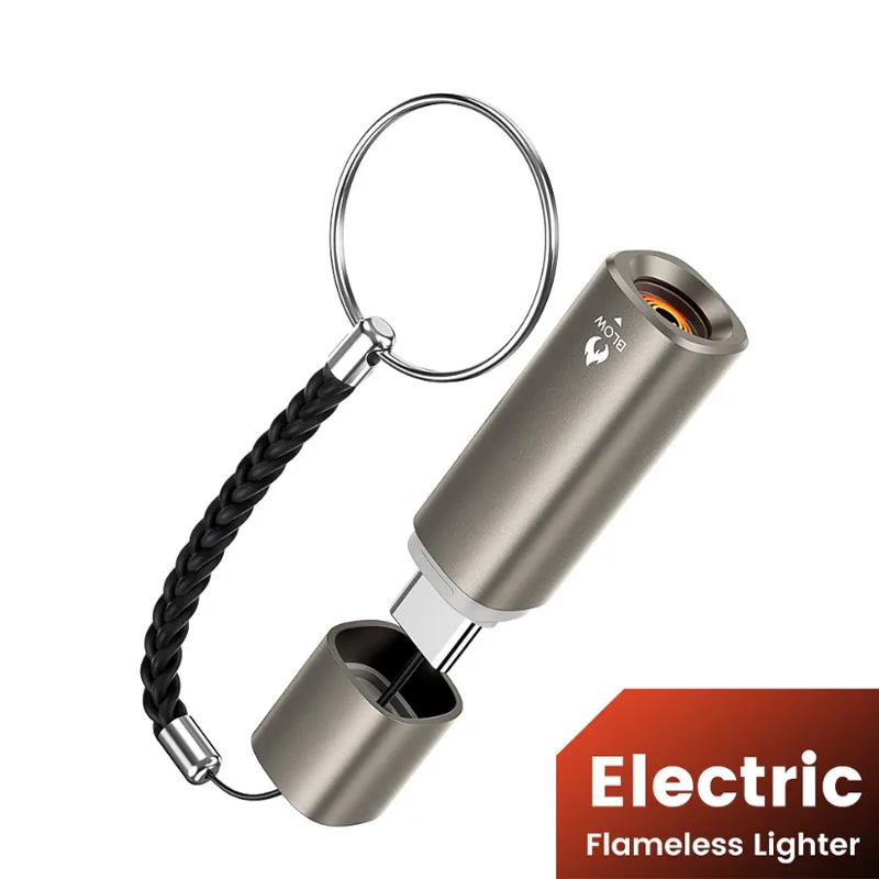 ولاعة سجائر صغيرة من Apple Type-c ولاعة محمولة سلك التنغستن تهب السلامة توفير الطاقة للاستخدام في الهواء الطلق للسفر في الهواء الطلق