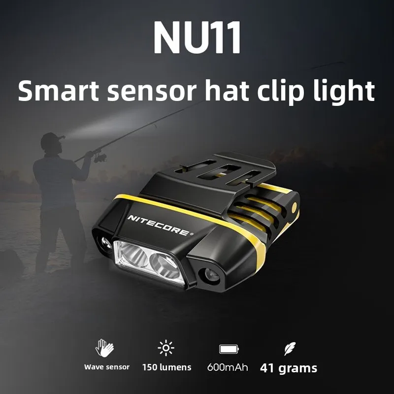Super Bright Inductive Headlamp Night Fishing Cap Clip Light Outdoor Rechargeable Head Flashlight