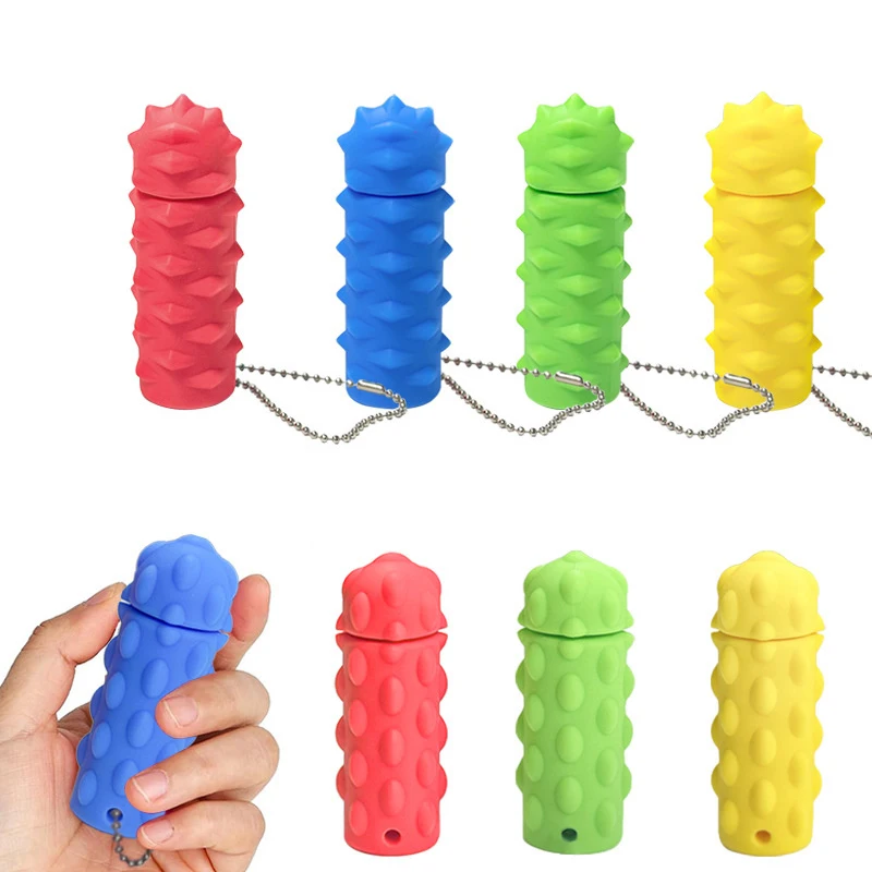シリコーン減圧マッサージキーホルダー回転可能な感覚ストレス軽減マッサージャー大人のポケットガジェット 3D スパイクグリップ