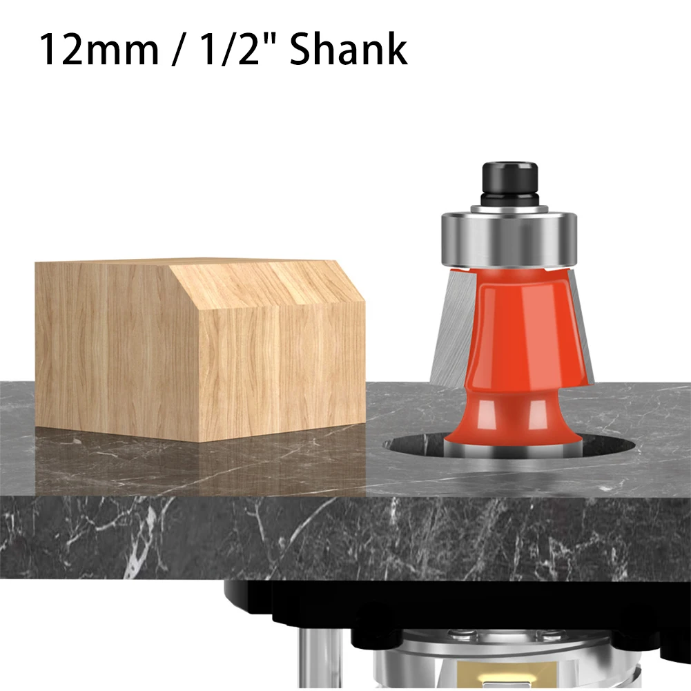 15 Degree Bevel Chamfer Router Bit Wood Edge Beveling Trimming Engraving Cutter For 12mm 1/2