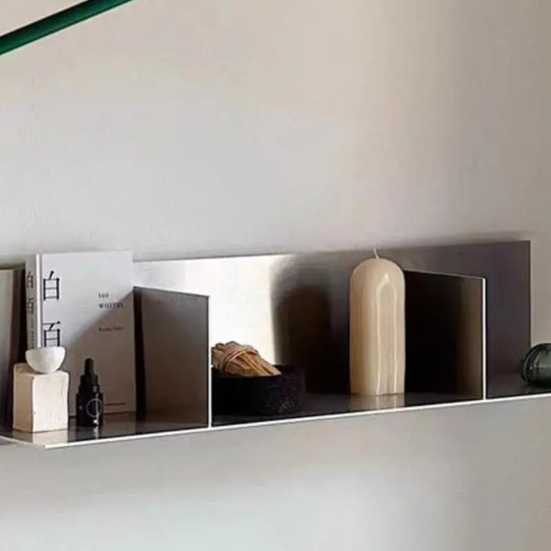 

Металлическая настенная полка из нержавеющей стали для гостиной, минималистичный стеллаж для хранения, декоративный органайзер для дома