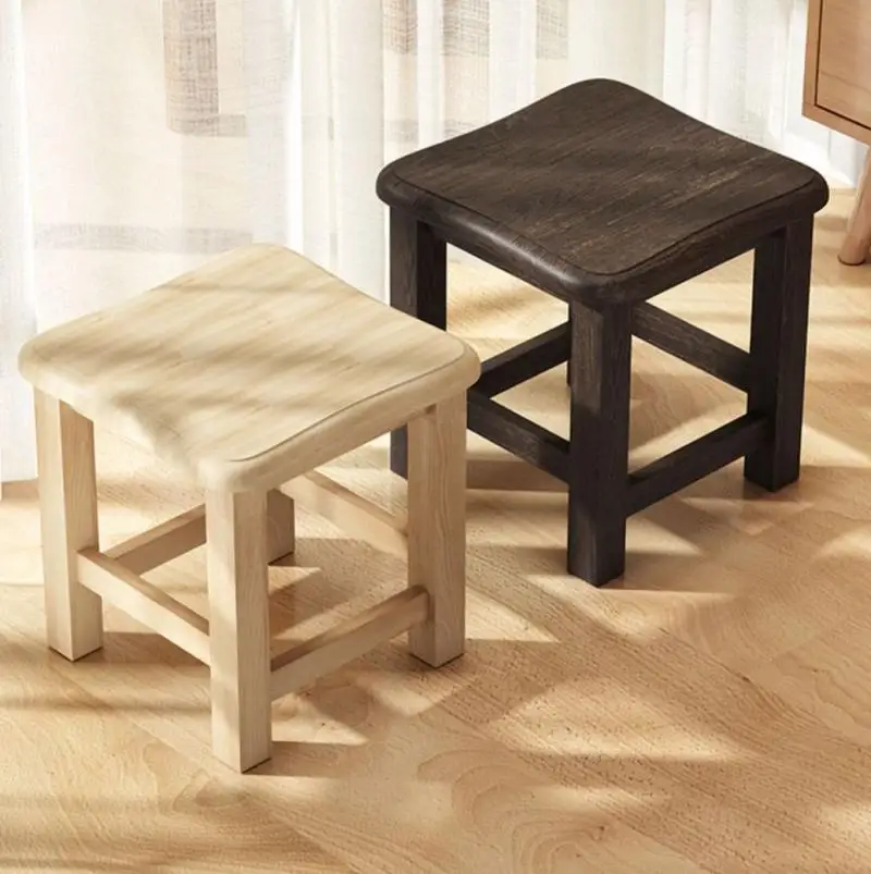 

Living Room Solid Wood Stool Household Bench Living Room Coffee Table Small Stool Door for Shoes Square Stool