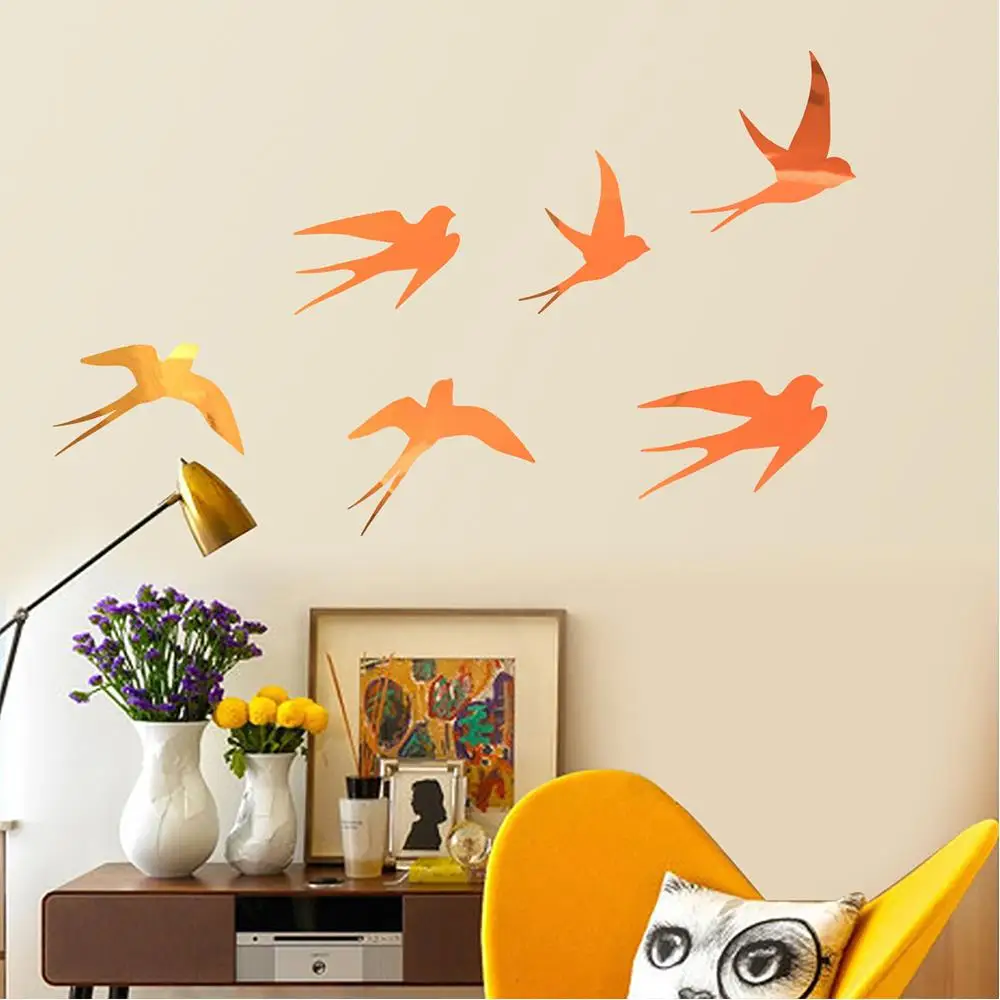 INS Orange Luminous Swallow Ginkgo Leaf Wall Stickers Room Bedroom Decor Glow In The Dark Cat Wall Decals Stickers Home Decor