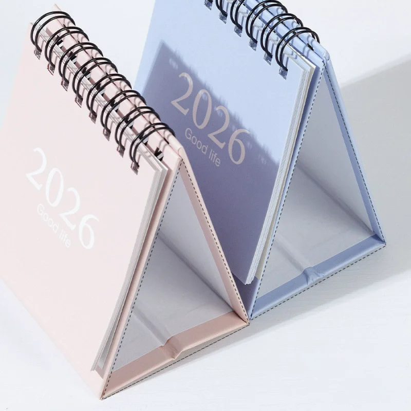2026 Desk Calendar Kawaii New Year Calendar with Stickers Annual Daily To Do List Coil Calendar Book Time Manegement Stationery