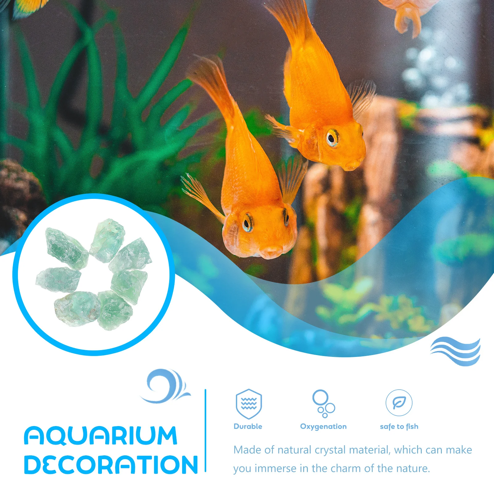 

1Set Green Fluorite Aromatherapy Scented Stone Decorative Aquarium Handicraft Exquisite Appearance Safe Material