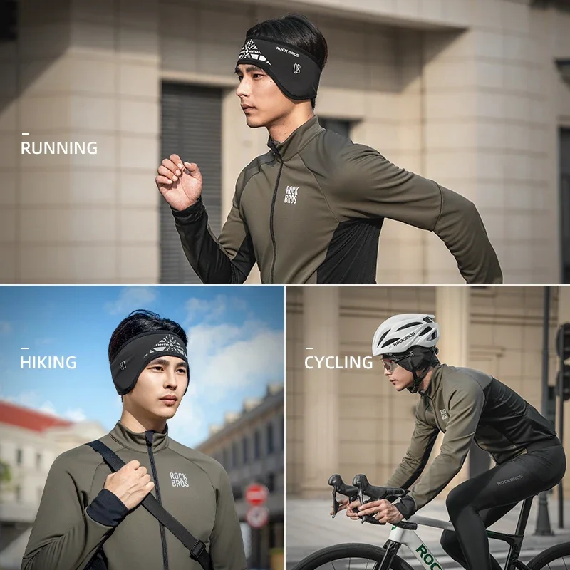 ROCKBROS Cycling Headband Ear Warmer Winter Bike Riding Windproof Double Layer Warm Earmuffs Bicycle Headwear Sport Sweatband