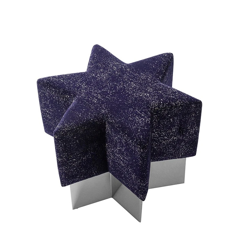 Modern simple fabric low stool, hexagonal star stool