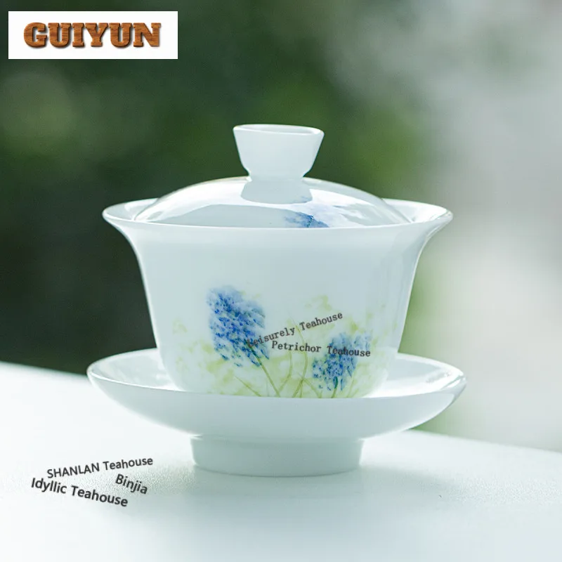 Tazón de té antiguo Gaiwan con diente de león pintado a mano, Kit de tapa, cubierta para elaboración de té, accesorios para beber, regalo, 120ml