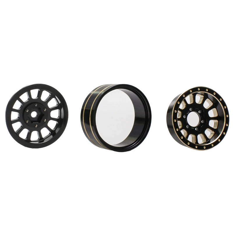 For Traxxas 1/18 TRX4M Land Rover 1.2-Inch Brass And Black Gold Wheels 1/24 SCX24 FMS Durable Easy Install