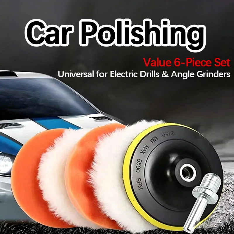 Polishing Sponge Pads Complete Waxing Tools Wool Buffing Discs for Drill Angle Grinder Car Polishing Grinding Accessories