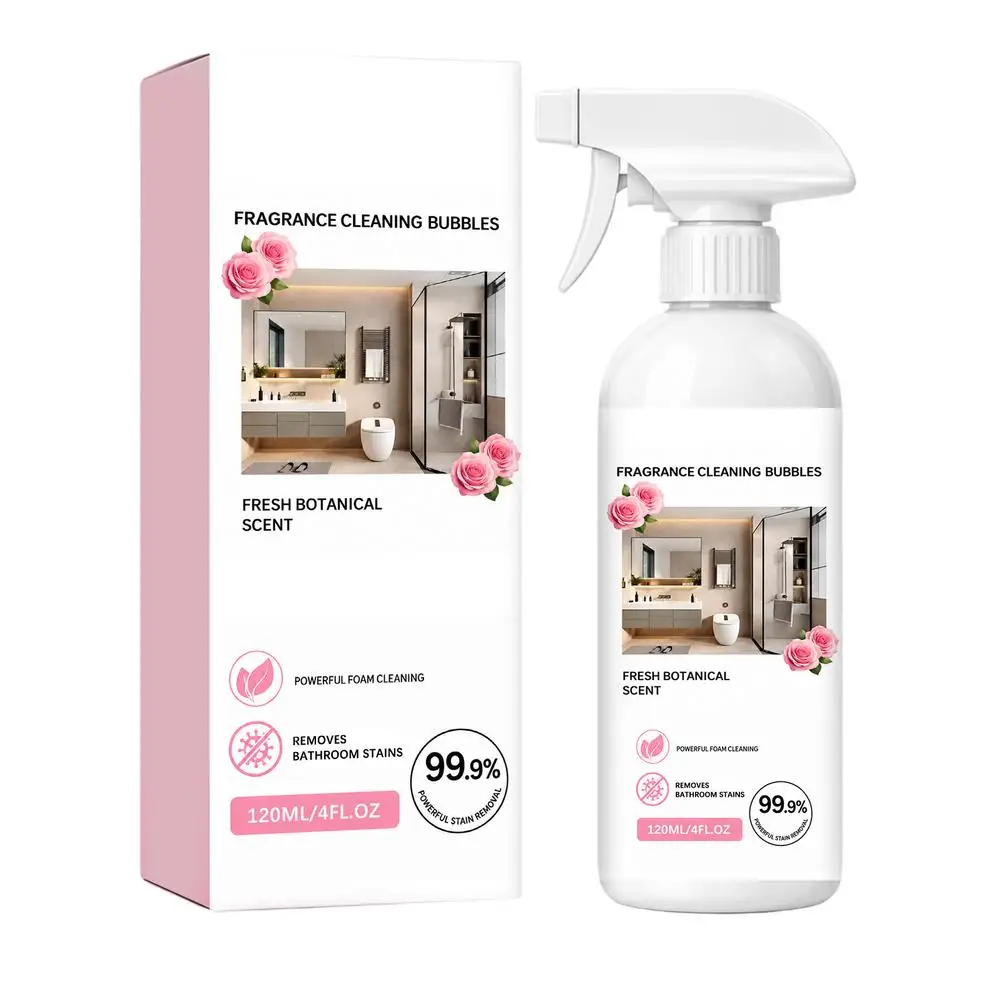 Bathroom Fragrance Bubble Cleaner Spray Shower Tile Cleaner Water Stain Remover Powerful Formulas Removes Soaps Scum Instantly