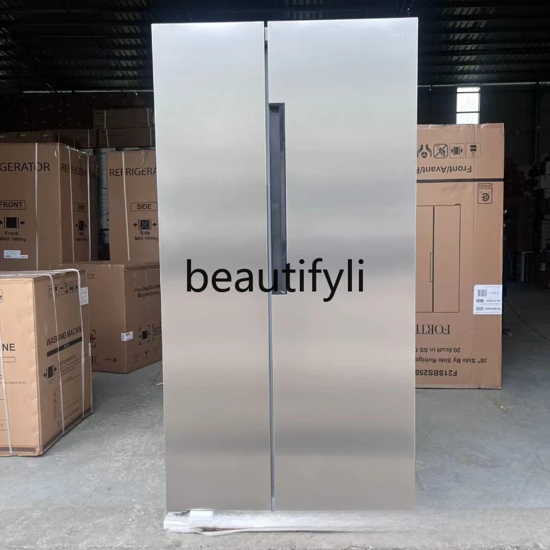 

Opposite door refrigerator refrigerator, household air-cooled and frost-free, stainless steel frequency conversion