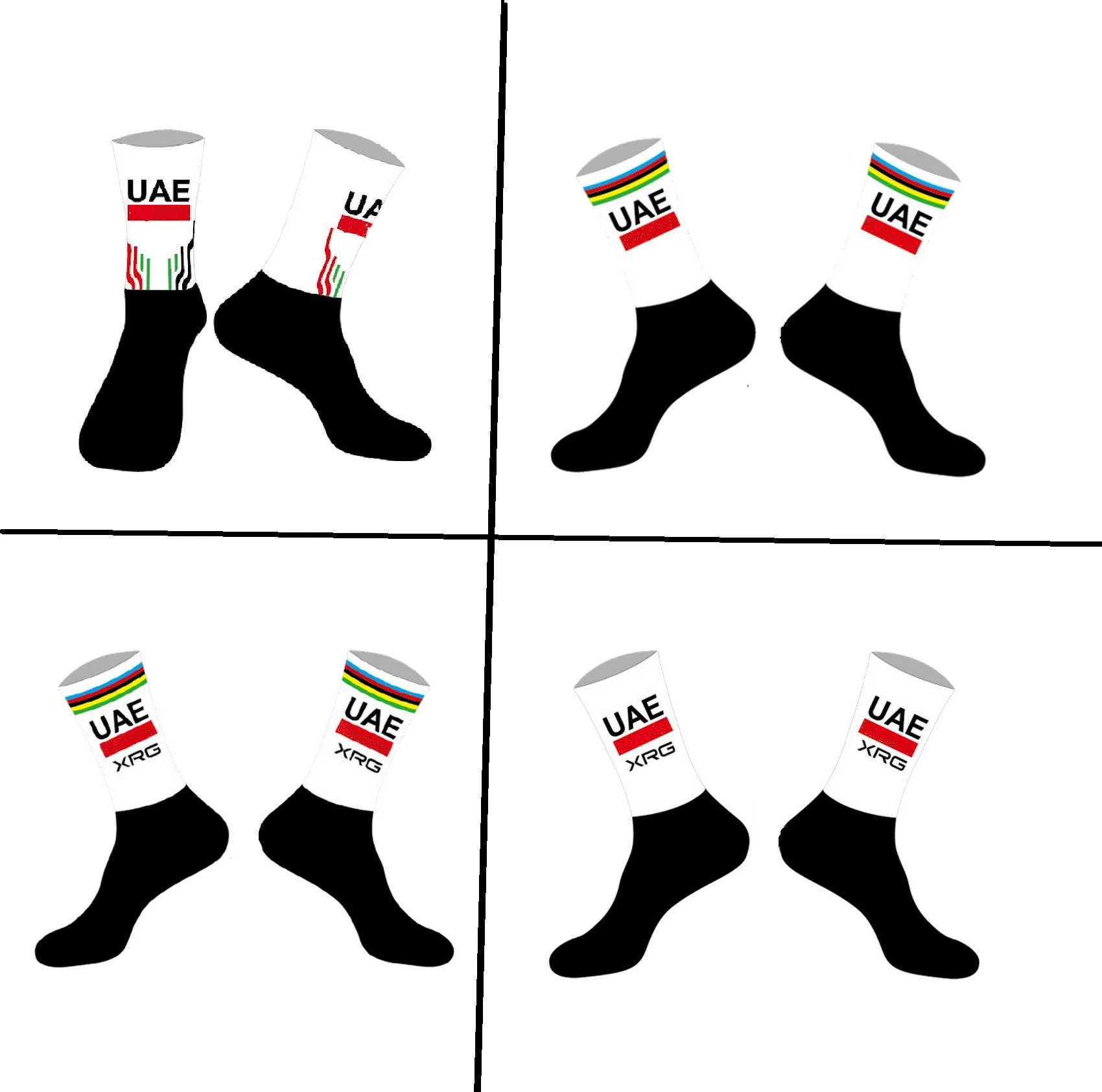 

LASER CUT ONE PAIR 2025 UAE TEAM World Champion Cycling Socks Antislip Bike Racing MITI Breathable FOR Men and Women