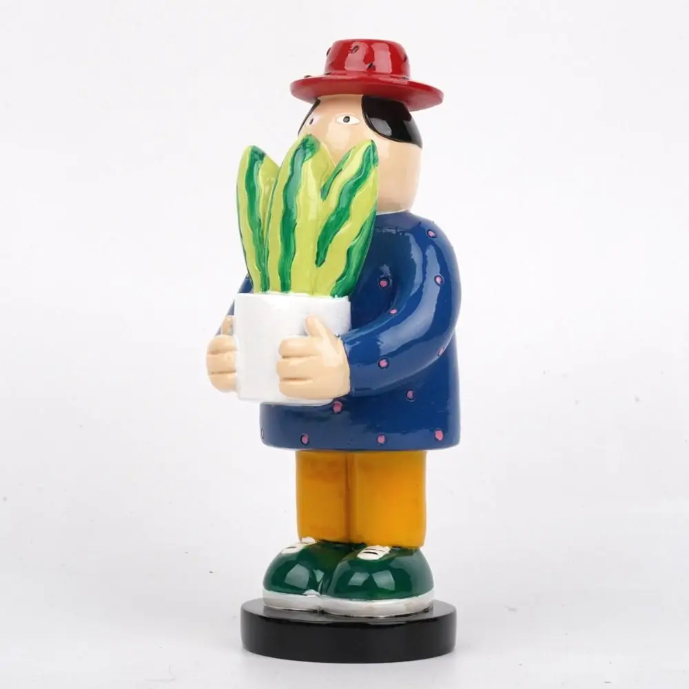 Estatua de personaje divertido de personajes rurales, decoración hecha a mano, artesanía de resina, escultura, exhibición, adorno de muñecas divertidas coleccionables