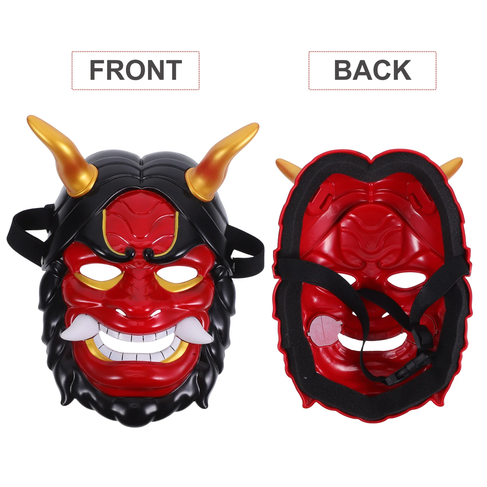 Masque de démon japonais Hannya à cornes, masque facial complet pour Cosplay, fête d'halloween, Festival, masques effrayants légers réutilisables