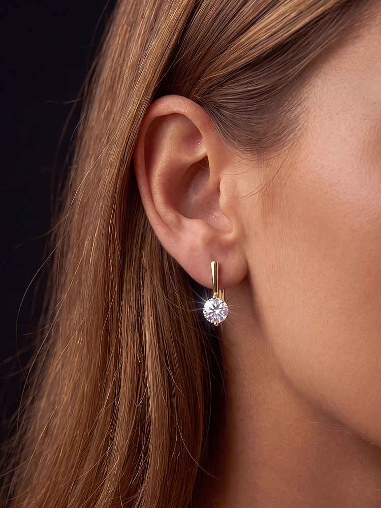 Echte 0,5CT Moissanit-Diamant-Ohrringe für Damen, schlicht, rund, aus 925er Sterlingsilber, Party-Mode, hochwertiger edler Schmuck – Detail 5