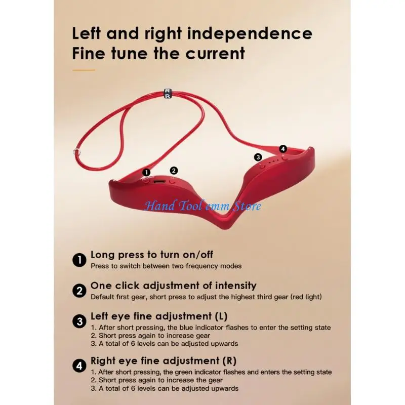 

H37F небольшой импульсный массажер для глаз, горячий компресс, выцветание глаз, темные круги под глазами, подтяжка кожи, уход за