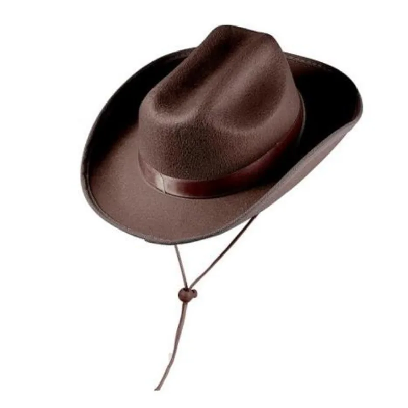 Classic Kids Cowboy Hat Western Cowgirl Felt Sombrero with Adjustable Chin Strap Toddler Party Costume Accessories for Boys Girl