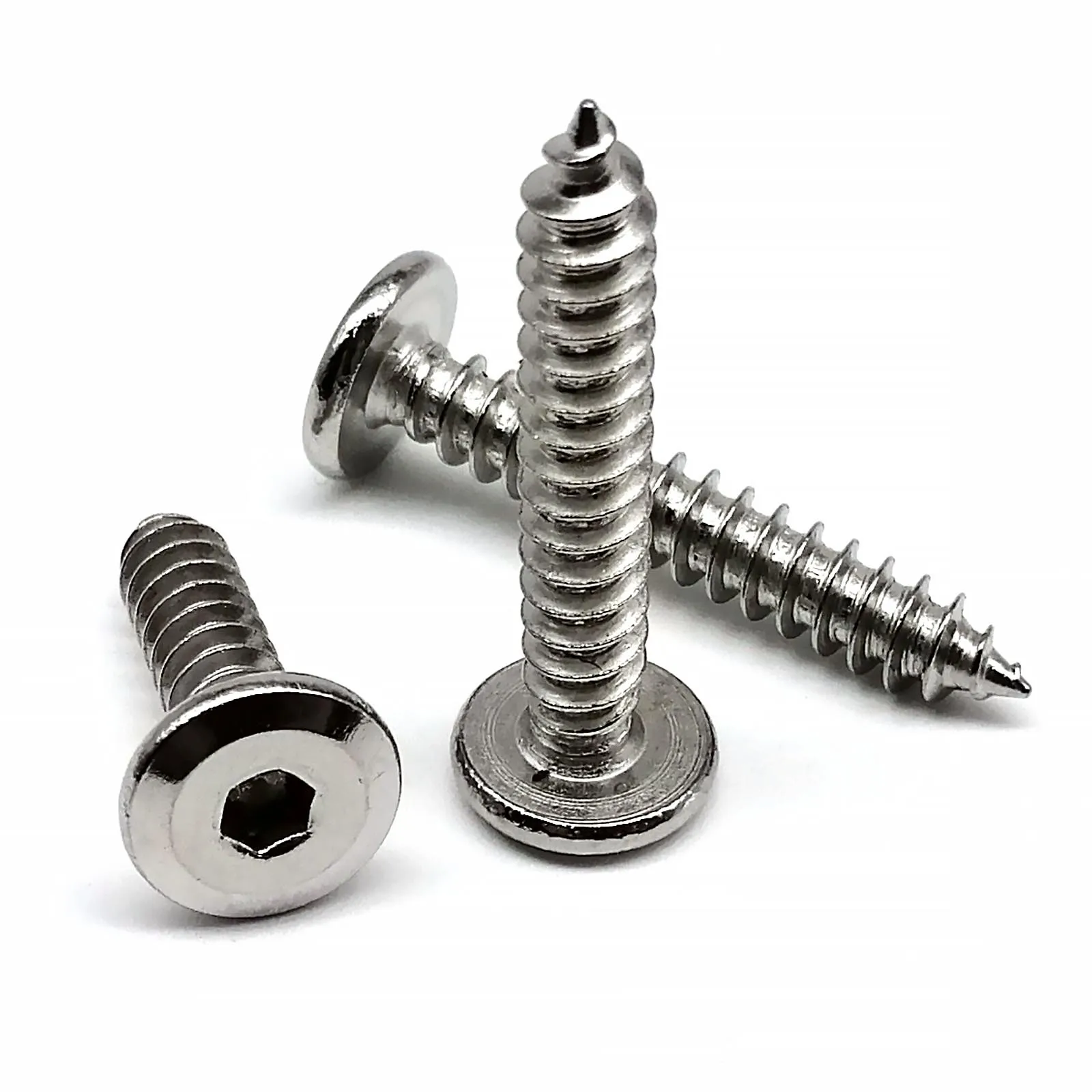 M2 M2.3 M2.6 M3 M4 M5 M6 Allen Hexagon Hex Socket Large Flat Thin Wafer Head Self Tapping Wood Screw A2-70 304 Stainless Steel