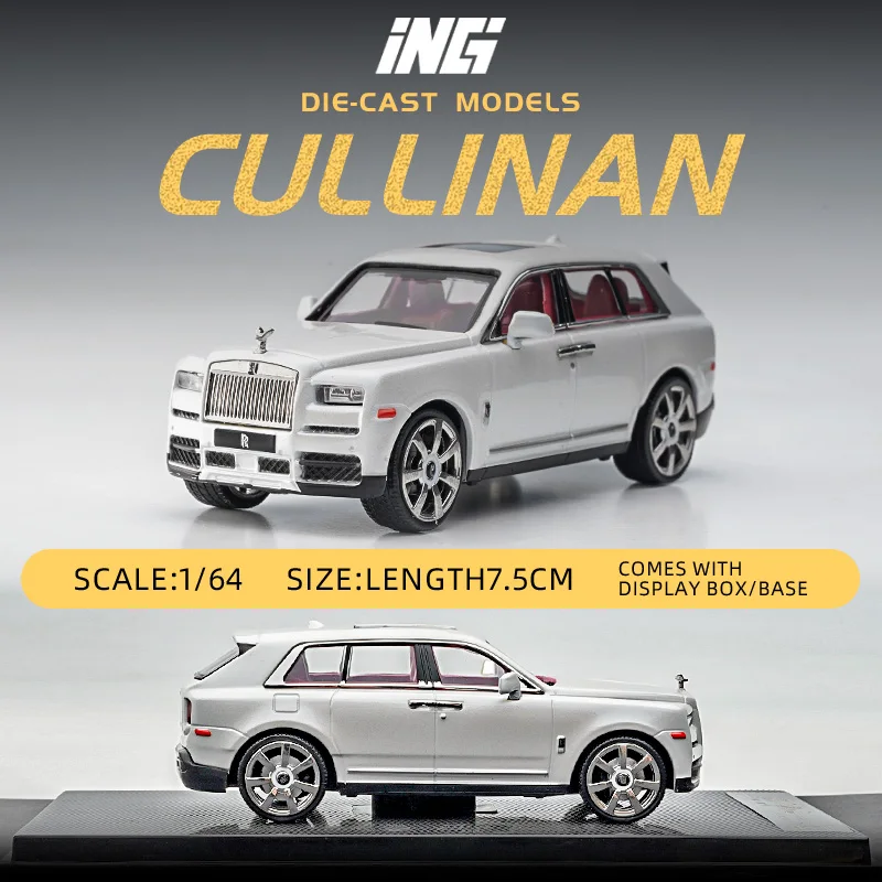 

ING 1/64 RollsRoyce Cullinan Black Badge Diecast off-road vehicle alloy car model small-scale miniature car model