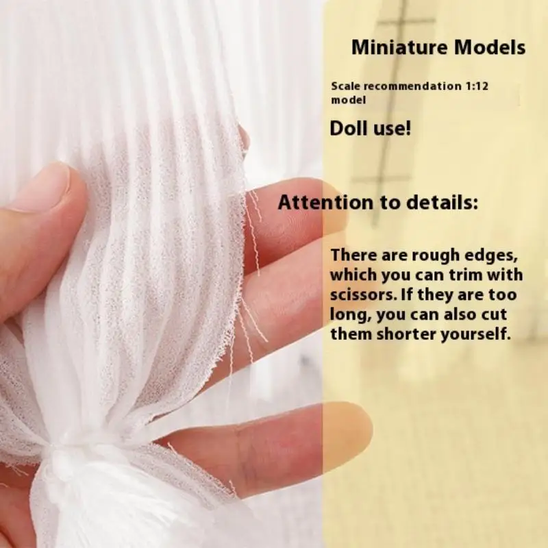 1 pz 1:12 casa delle bambole in miniatura camera da letto soggiorno mobili decorazione tenda in chiffon bianco porta tenda finestra decorazione modello