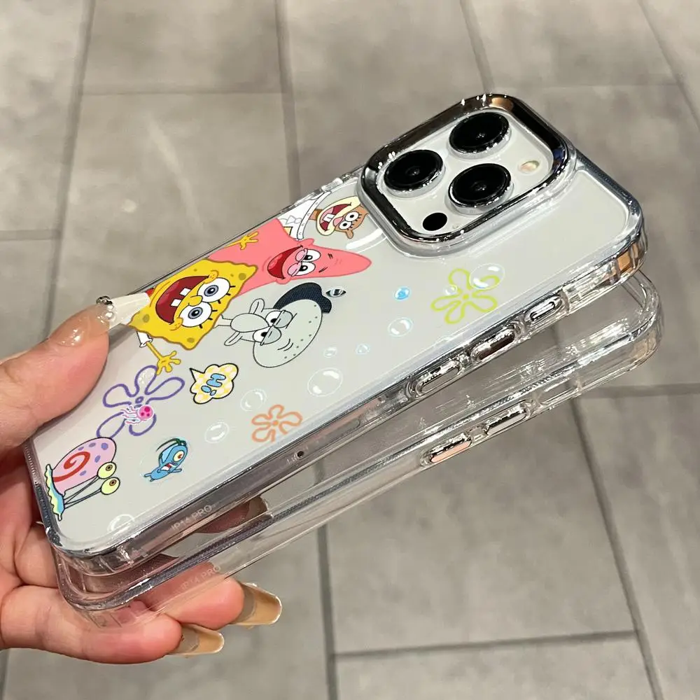 S-SpongeBob Phone Case Phone Case For iPhone 17 Air 16 15 14 Plus 13 12 11 Pro Max 16e Shockproof HD Clear Back Cover - view 5
