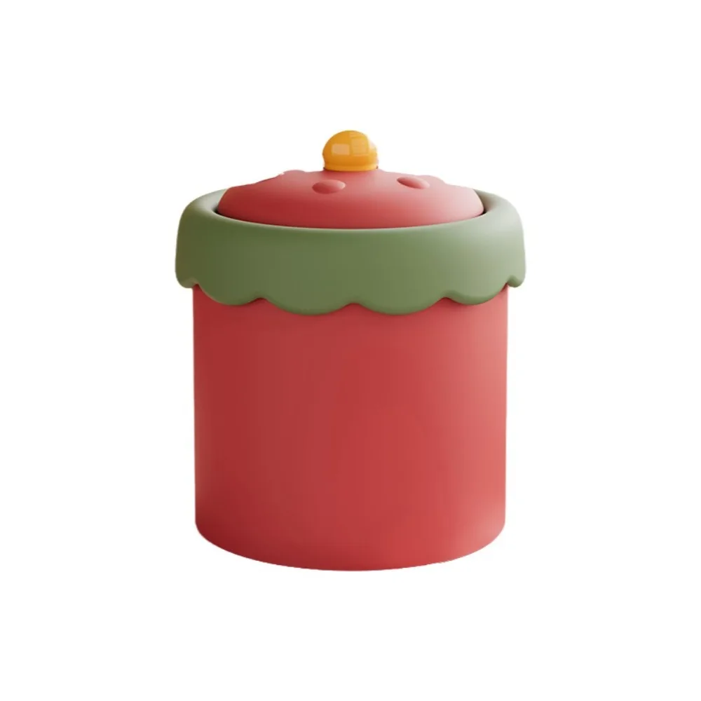Storage Bucket Plastic Desktop Trash Can Cartoon with Cover Waste Paper Basket Portable Stylish Look Garbage Can Dormitory Use