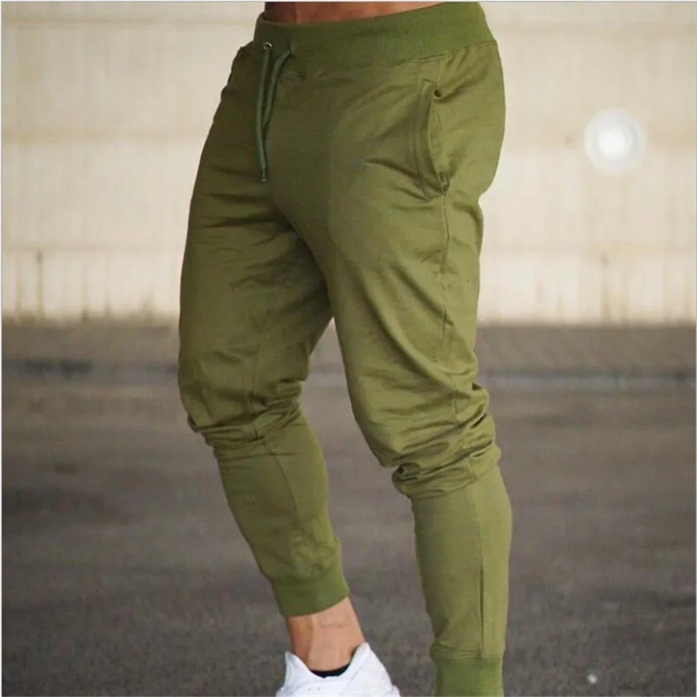 Moletom casual magro masculino, macacão de treino de ginástica, calça longa de treino, calça monocromática, moda, 2024