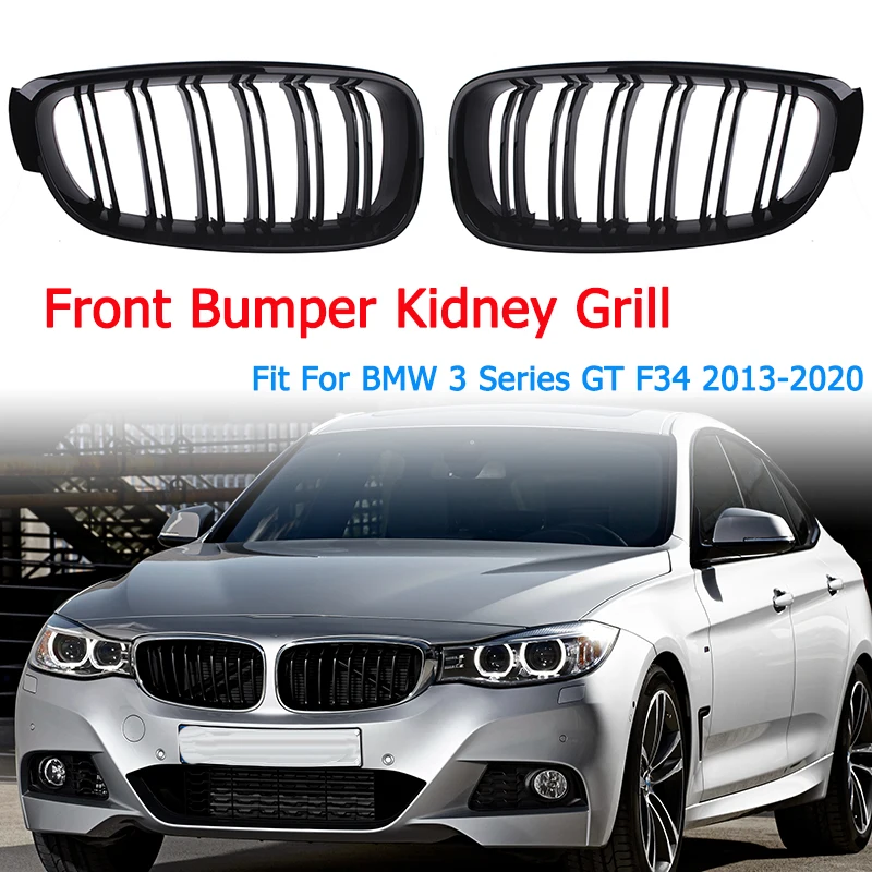 

Front Bumper Kidney Grill Air Inlet Grille Dual Slat Fit For BMW 3 Series GT F34 2013-2020 320i 328i 335i XDrive Car Accessories