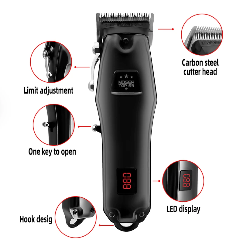 Original Adjustable Hair Clipper Professional Beard Hair Trimmer For Men Electric Hair Cut Machine Rechargeable Lithium Battery