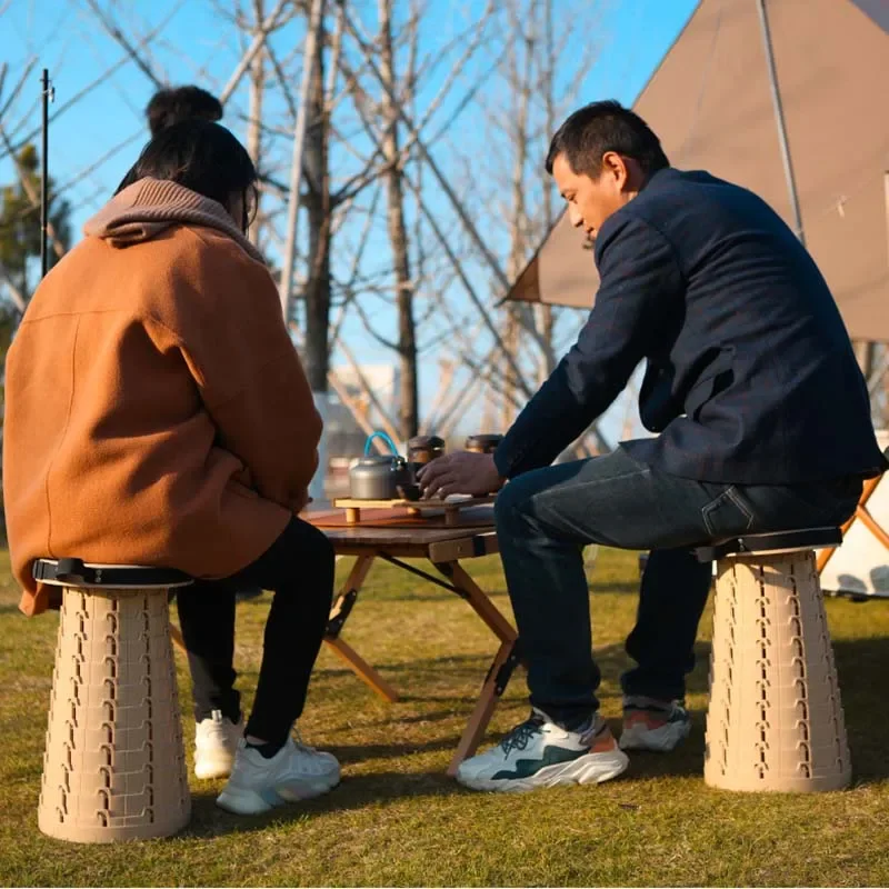 2023 New Soft Glue Outdoor Folding Stool Queue Up Portable Telescoping Travel Camping Fishing Bearing Strength Small Size