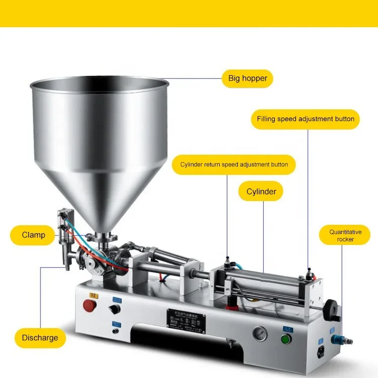 

High viscosity piston filling machine for thick liquid sauce cream honey oil water with sachet bottle