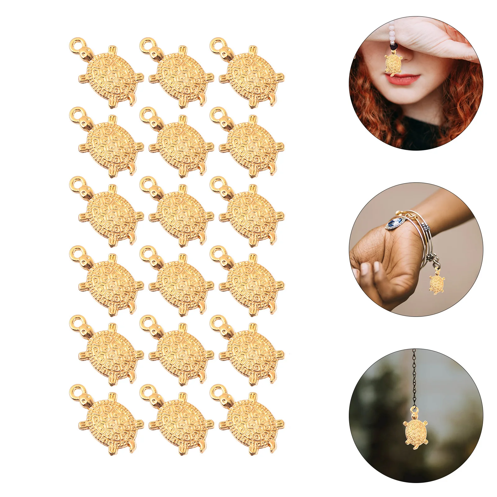 

100pcs Alloy Golden Tortoise Charms Exquisite Metal Epoxy Diy Jewelry Making Accessories Delicate Ornament Craft Set