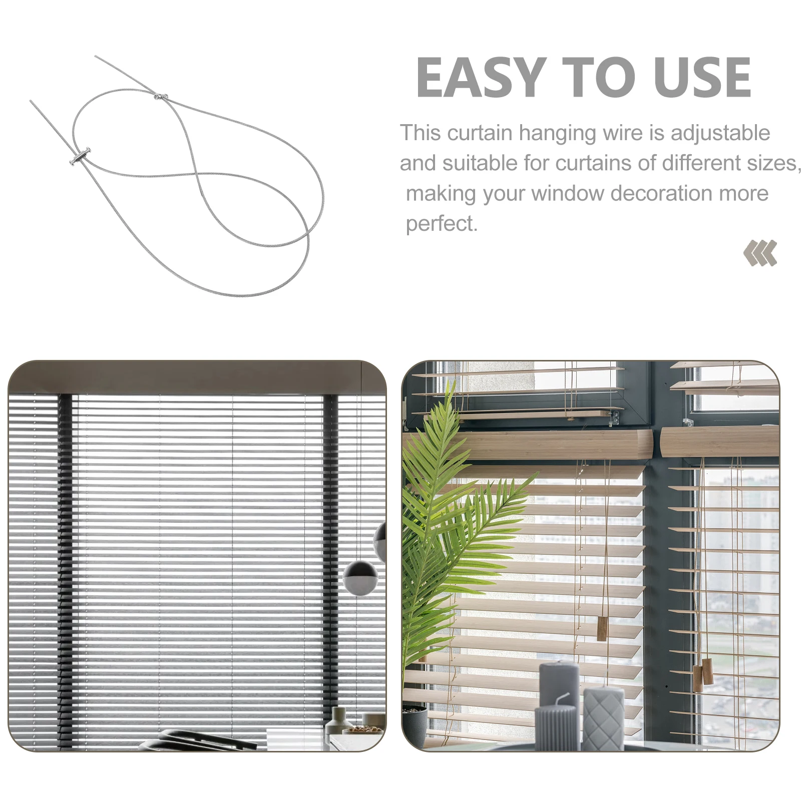 

Adjustable Lock Buckle Hanging System Stainless Steel Rope Hardware Light Post Double Hole Rust Resistant Easy Install