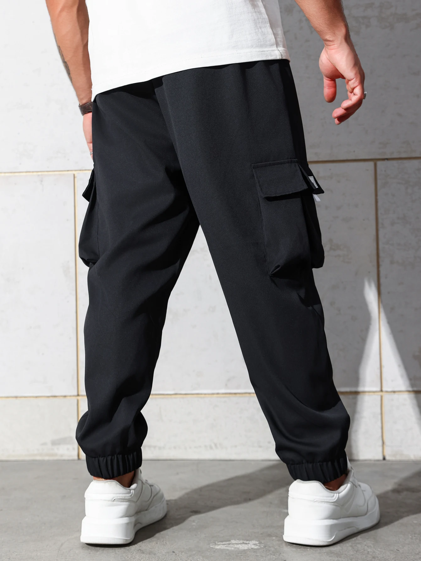 plus Size Men's Loose Cargo Pants with Multiple Pockets Casual Trousers Cool Street Style for Daily Wear Outdoor Commute Four Se