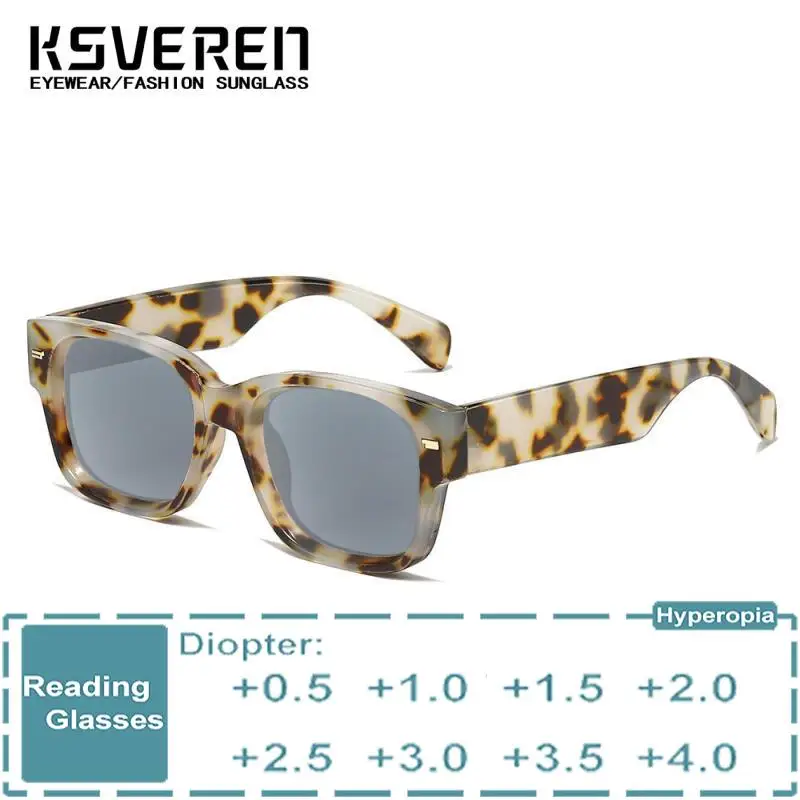 

KSVEREN Men Square Reading Glasses Women Presbyopic Eyewear Single Focus Eyewear Outdoor Shadesun Sunglasses Prescription Glasse
