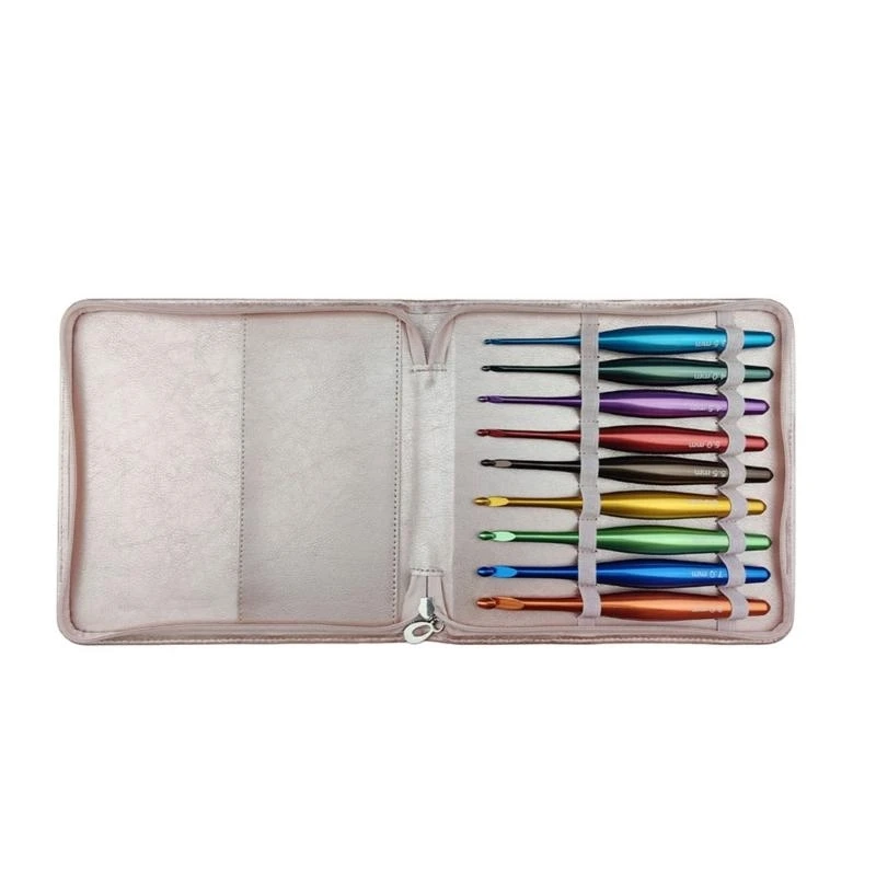 

9 Pieces Crochet Needle Crochet Hook Set with Case 3.5mm-8.0mm Knitting Needle Crochet Accessories for Handicrafts